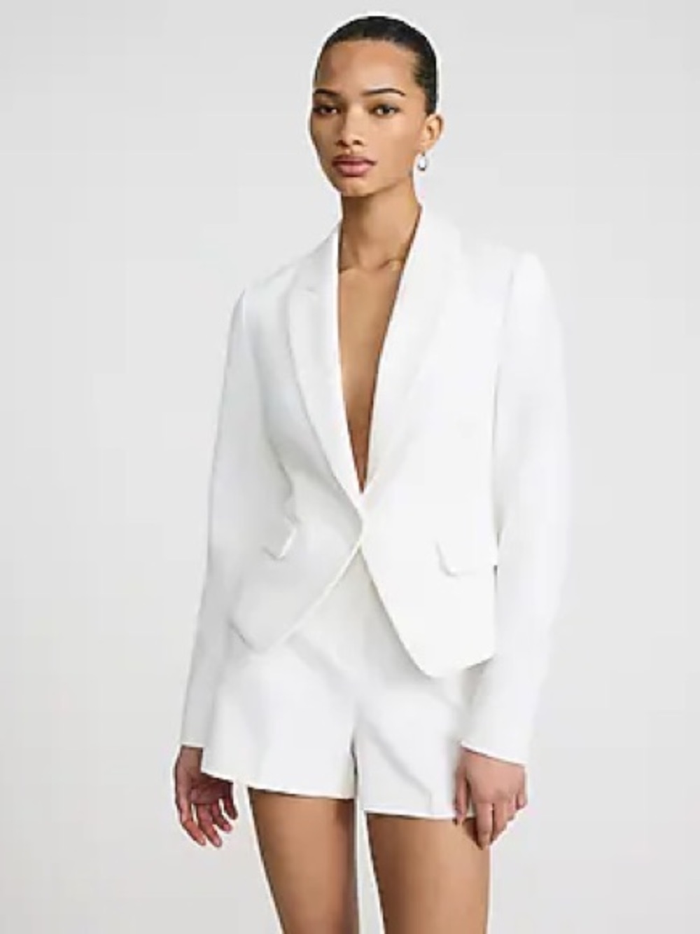 Women's White Tailoredtt Blazer - Classic-Button Jacket